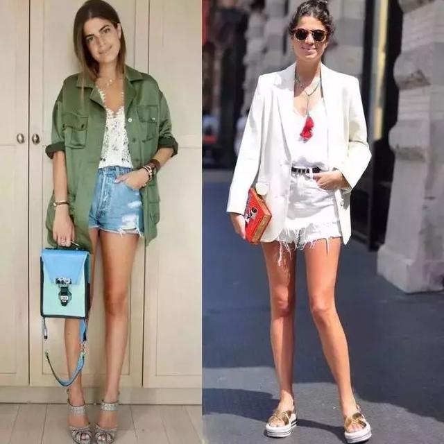 今年的短褲，早春的時尚標籤，配什麼上衣都可以很時髦