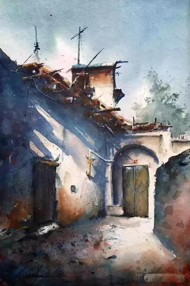 他的水彩有一種吸你入畫的魔力