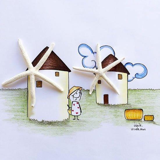 意大利女藝術家Virgola 簡筆創意作品欣賞