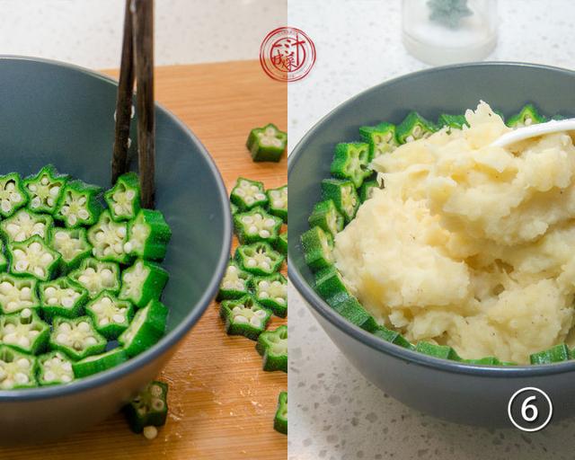 秋葵土豆泥，顏值高味道夠，減脂餐就該這麼吃，別再白水煮菜了