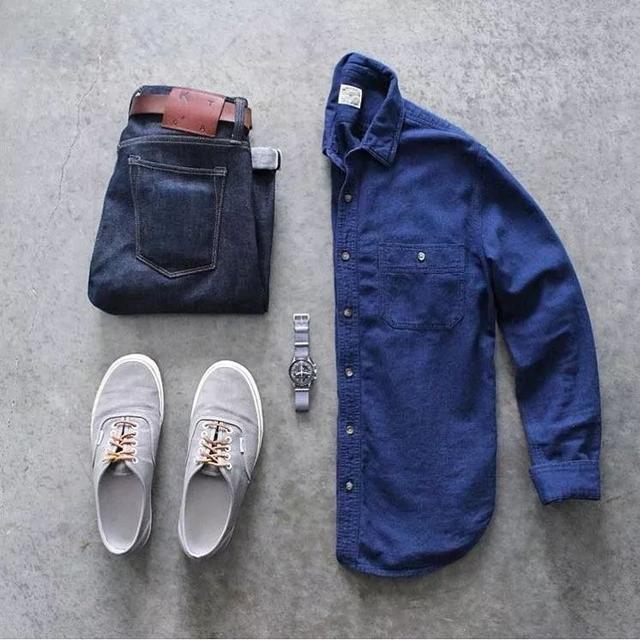男士，襯衫+帆布鞋，才是真暖男！