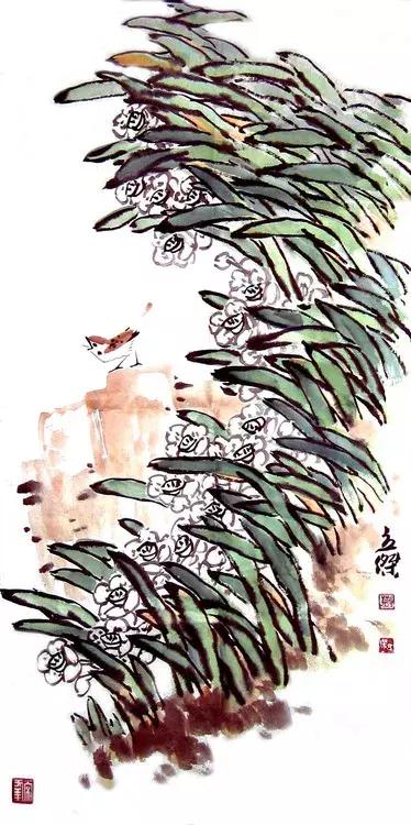 這水墨花鳥畫，太養眼了