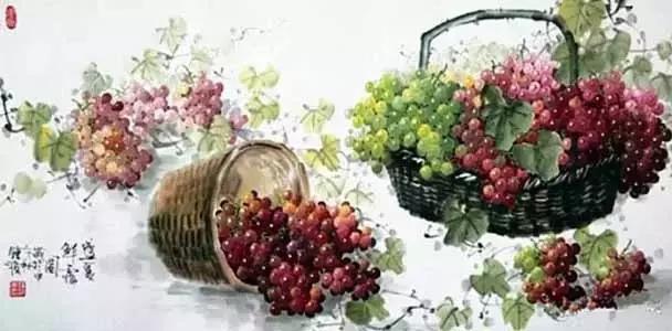 葡萄畫,實在太逼真了