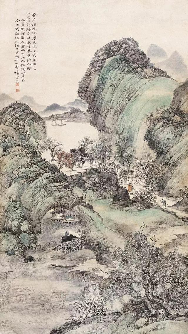 這人物山水畫，很有意境