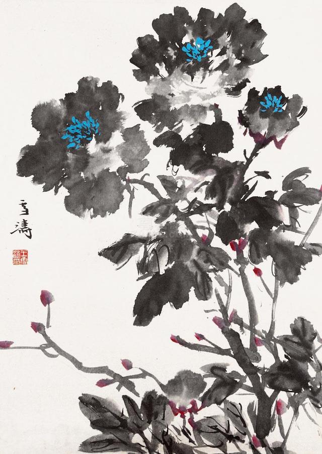 王雪濤畫筆下婀娜多姿的牡丹