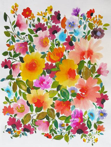 kim parker：美國女畫家最美花卉繪畫圖案