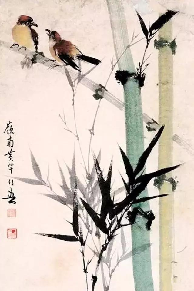 這三位畫竹，真美