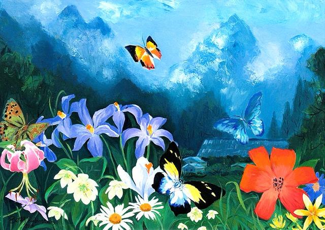 以色列藝術家Betty Rubinstein：花卉色彩美