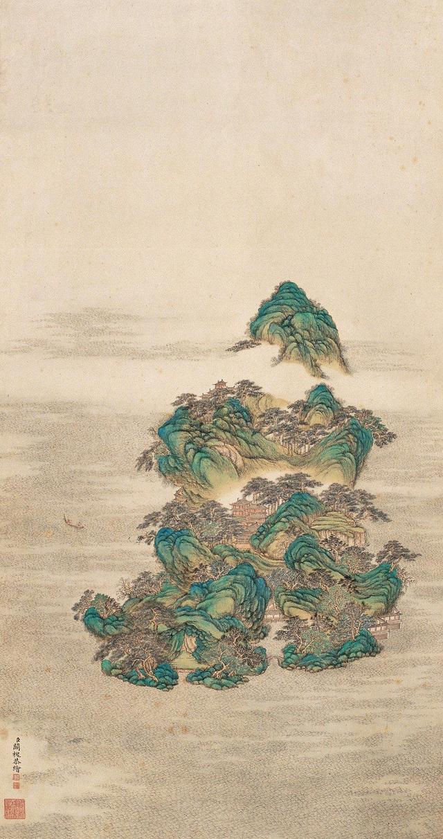 畫家關槐山水畫《上塞錦林圖》作品賞析