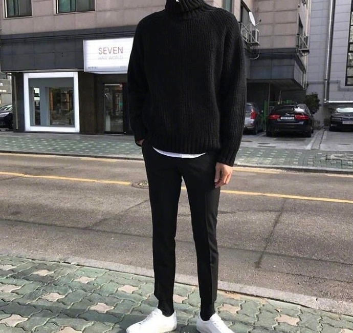 男生的帥氣黑色搭配