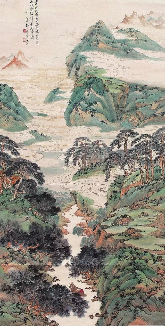 鄭午昌工筆山水畫