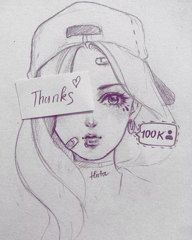 手繪插畫丨素描美女，線條流暢了，怎麼畫都好看