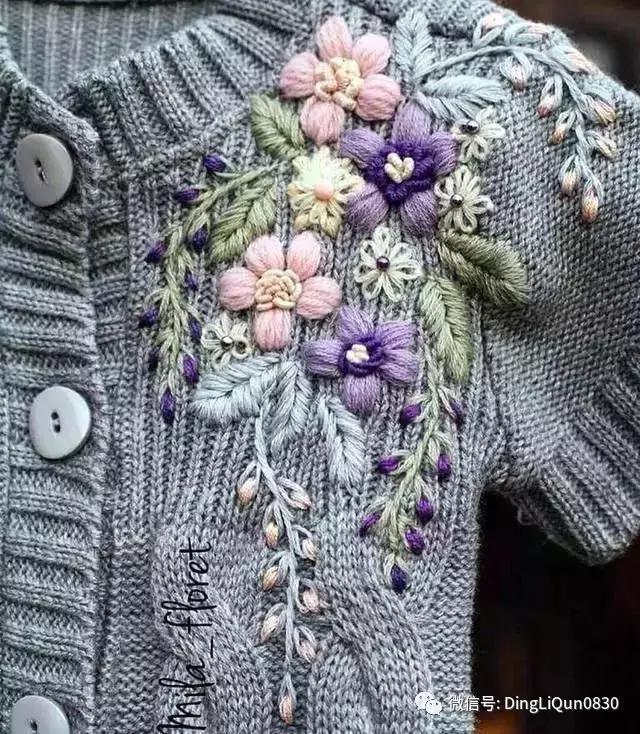 「刺繡作品」毛線繡帽子、手套和衣服等作品欣賞