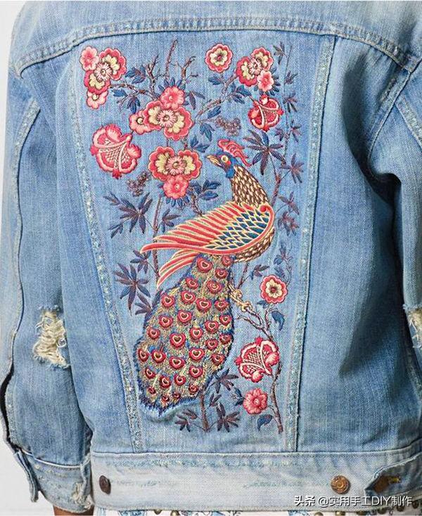牛仔衣褲上的貼花刺繡