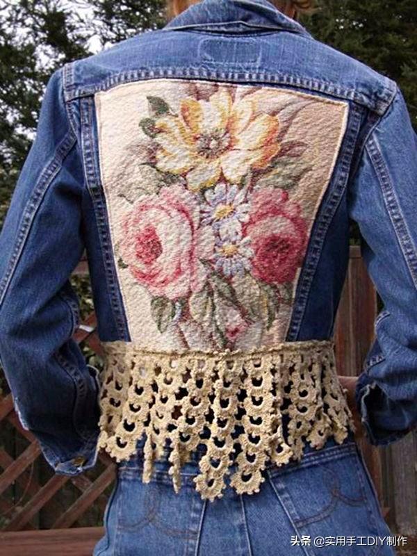 牛仔衣褲上的貼花刺繡