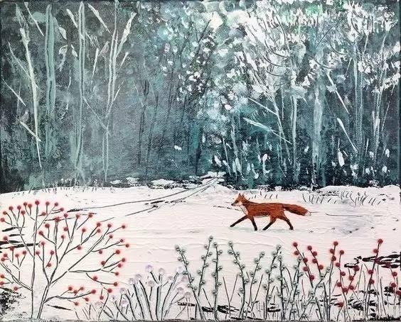手繪唯美插畫丨四季更替，狐狸的美麗世界